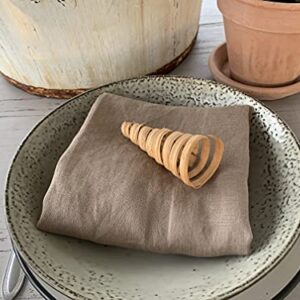 Linen Napkins –100% French Flax – Stonewashed Pure Linen Cloth Napkins - Size 18 Inch x 18 Inch – Set of 4 (Natural Rustic Taupe)