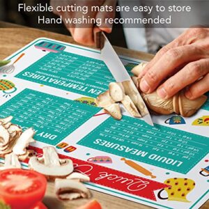 Cut N' Funnel Quick Conversion Measurement Chart on Flexible Cutting Board Mat Made in the USA of BPA Free Food Grade Plastic