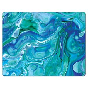 cut n' funnel blue fluidity designer flexible cutting board mat, 15" x 11.5", made in the usa, decorative, flexible, easy to clean