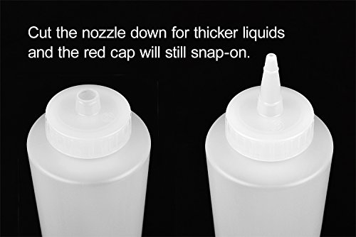 Pinnacle Mercantile 3 Pack Condiment Squeeze Bottles 8-ounce Red Cap Soft Squeeze for Icing, Ketchup, Frosting, Cookie Decorating, Sauces