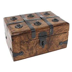 nautical cove wooden treasure chest keepsake box (medium)