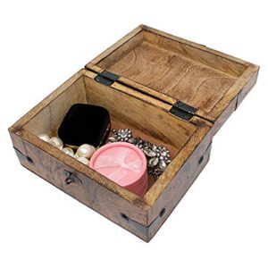 Nautical Cove Wooden Treasure Chest Keepsake Box (Medium)