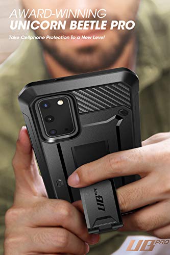 SUPCASE UB Pro Series Designed for Samsung Galaxy S20 5G Case, Built-in Screen Protector with Full-Body Rugged Holster & Kickstand for Galaxy S20 (2020 Release) (Black)