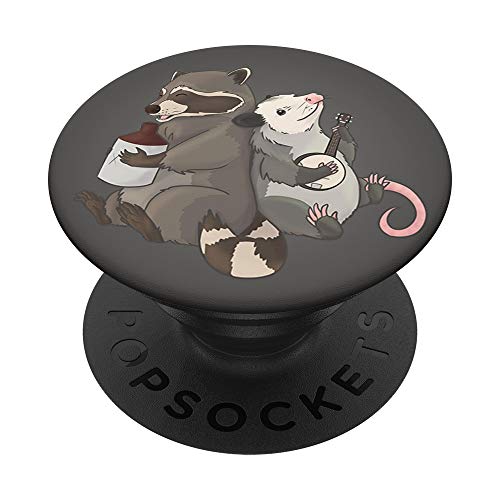 Opossum and Raccoon playing banjo and jug instruments PopSockets Swappable PopGrip