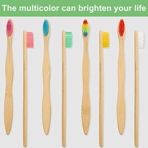 40 Pieces Bamboo Toothbrushes Charcoal Toothbrush Biodegradable Tooth Brush Natural Bamboo Toothbrushes with BPA-Free Nylon Bristles in 8 Colors