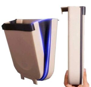 2pcs hanging trash can for kitchen cabinet door, foldable waste bins hanging trash holder for bathroom bedroom office car portable home outdoor garbage can