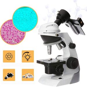 SWIFT Microscope for Kids Children Student 60X-200X,Compound Monocular Microscope with 42 PCS Accessories Including Smartphone Adapter, 10 PCS Blank Slides for Beginners