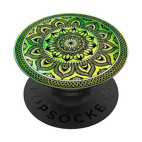 Green Mandala Pop Mount Socket Knob Divine Mandala PopSockets PopGrip: Swappable Grip for Phones & Tablets