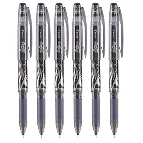 Pilot FriXion Point Gel Stick Pen, Extra Fine Point, Erasable, 0.5mm, Black Ink, 6 Count