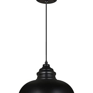 KARMIQI 12 inch Pendant Lights Black Pendant Light Fixtures Industrial Vintage Hanging Lamp, Adjustable Barn Pendant Lights Kitchen Island Stair Hallway Dining Room