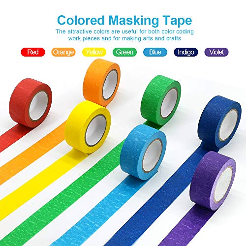 Colored Masking Tapes, 1 Inch Colored Painters Tape for Arts Crafts, Drafting Tape, Craft Tape, Labeling Tape, Paper Tape, Masking Tape, Colored Tape, Colorful Tape, Artist Tape, Art Tape