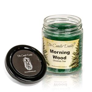 Morning Wood- Christmas Tree & Pine Scented Candle - Funny Holiday Candle for Christmas, New Years - Long Burn Time, Funny Holiday Fragrance, Hand Poured in USA - 6oz