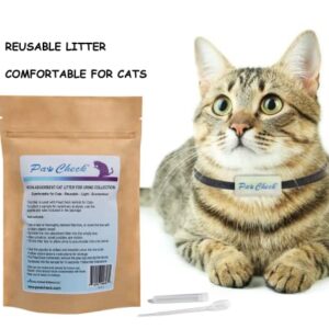 PawCheck Cat Litter for Urine Collection - Reusable and Non-Absorbent Cat Urine Collection Home Kit Intended to Monitor Cat Health