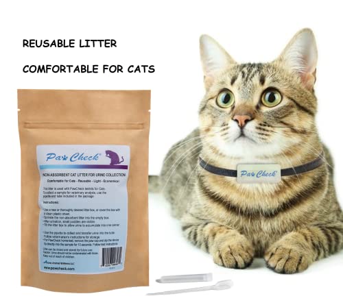 PawCheck Cat Litter for Urine Collection - Reusable and Non-Absorbent Cat Urine Collection Home Kit Intended to Monitor Cat Health