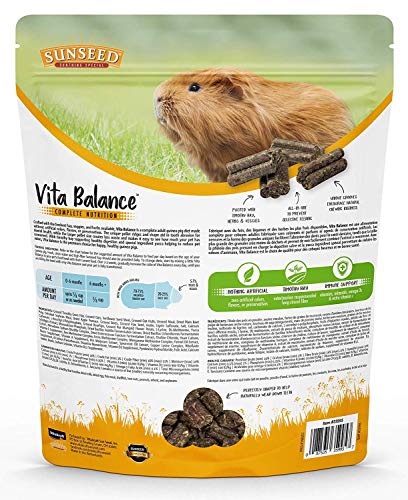 Sunseed 2 Pack of Vita Balance Adult Guinea Pig Food, 4 Pounds Each, All-Natural Pellets