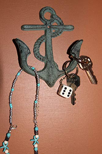 Bronze Look Cast Iron Nautical Towel Hooks, Starfish Mermaid Seahorse Anchor Designs