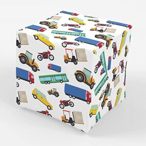 transportation party gift wrapping paper - folded flat 30 x 20 inch - 3 sheets