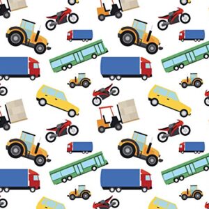 Transportation Party Gift Wrapping Paper - Folded Flat 30 x 20 Inch - 3 Sheets