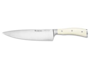 wüsthof kochmesser 20 cm klinge, classic ikon crème (1040430120), geschmiedet, edelstahl, rostfrei, küchenmesser sehr scharfe klinge, weißer griff