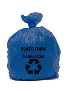 resilia heavy duty soiled linen bags - hospital waste disposal, laundry bag, trash liner, sanitary storage, dark blue, 33 gallon, 29x43 inch, 25 bags
