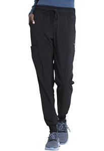 eds essentials jogger scrubs for women, drawstring scrub pants dk065, m, black