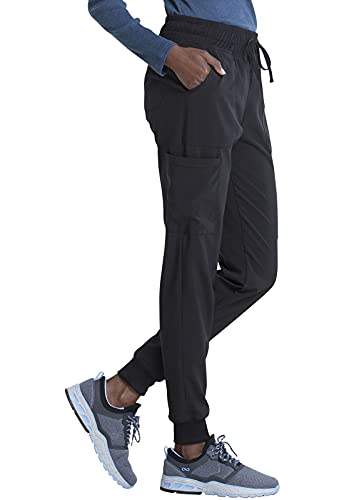 EDS Essentials Jogger Scrubs for Women, Drawstring Scrub Pants DK065, M, Black