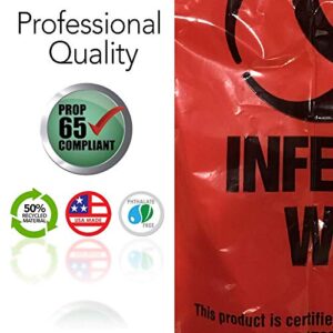 Resilia Medical - Biohazard Bags - Hazardous Waste Disposal, Meets DOT ASTM Standards for Hospital Use, Red, 33 Gallon, 29x38 Inches, 20 Bags