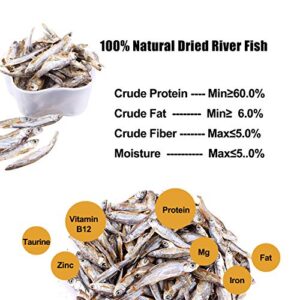 Amzey 2.3 oz Dried River Fish - Natural Food for Turtles, Terrapins, Reptiles and Large Tropical Fish