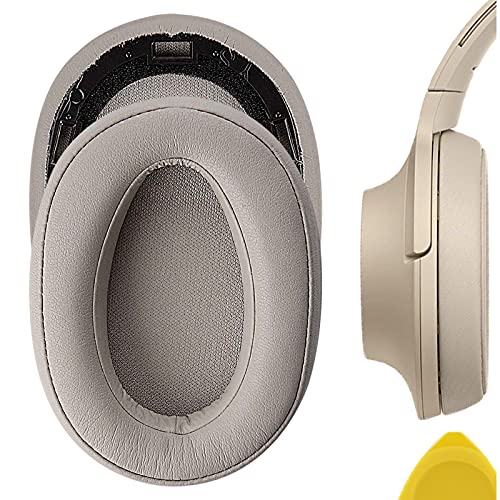 Geekria QuickFit Replacement Ear Pads for Sony MDR-100ABN WH-H900N Headphones Ear Cushions, Headset Earpads, Ear Cups Repair Parts (Gold)