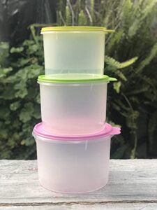 ymr for tupperware round nesting storage canister container 5, 7,10 cup with lids new