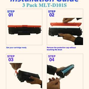 3-Pack ColorPrint Compatible Toner Cartridge Replacement for Samsung MLTD101S MLT-D101S 101S Used for ML-2160 ML-2165 ML-2165W SCX 3400 3400F 3400FW SCX-3405 SCX-3405F 3405FW SF-760P Printer (Black)