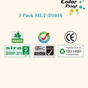 3-Pack ColorPrint Compatible Toner Cartridge Replacement for Samsung MLTD101S MLT-D101S 101S Used for ML-2160 ML-2165 ML-2165W SCX 3400 3400F 3400FW SCX-3405 SCX-3405F 3405FW SF-760P Printer (Black)
