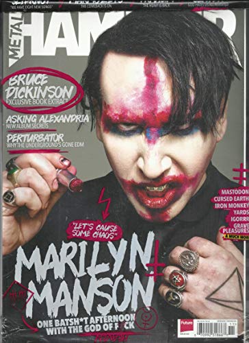 METAL HAMMER MAGAZINE, MARILYN MANSON NOVEMBER, 2017 ISSUE # 302 FREE CD INCLUDED PRINTED IN UK ( PLEASE NOTE: ALL THESE MAGAZINES ARE PET & SMOKE FREE MAGAZINES. NO ADDRESS LABEL. (SINGLE ISSUE MAGAZINE )