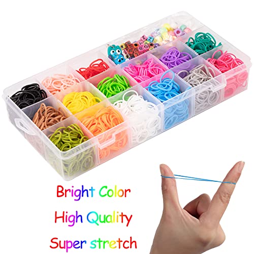 Liberry Colored Rubber Bands Bracelet Making Kit with Loom Bands Storage Container. Great Gifts for Girls and Boys, No Loom Board Included.