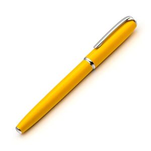 zenzoi yellow fountain pen fine nib - luxury pen for women men w/schmidt quality tip. refillable smooth writing pen for journaling, drawing. stylish high end gift box w/ink converter & ink cartridge