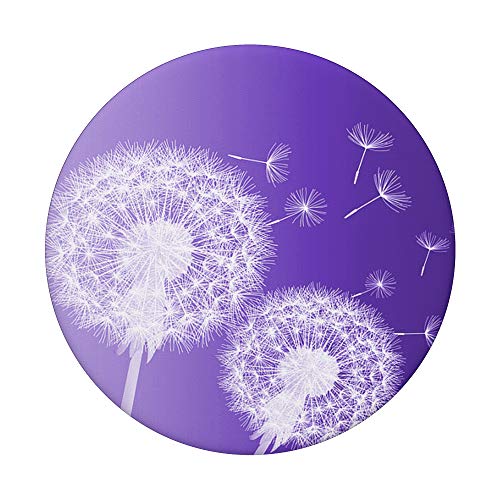 Cell Phone Pop Up Holder for Hand Grip,Cute Purple Dandelion PopSockets PopGrip: Swappable Grip for Phones & Tablets