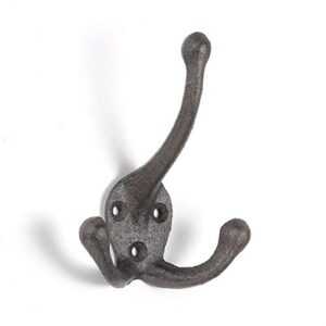 Ambipolar 5-Pack TriLeg Coat Hooks. Wall Mounted, Heavy Duty Decorative Black Wall Hooks for Mudroom, Hat Rack, Purse Hooks. Cast Iron Decorative ‎Antique Black Hooks