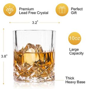 Farielyn-X Old Fashioned Whiskey Glasses (Set of 6), 11 Oz Unique Bourbon Glass, Ultra-Clarity Double Old Fashioned Liquor Vodka Bourbon Cocktail Scotch Tumbler Bar Glasses Set