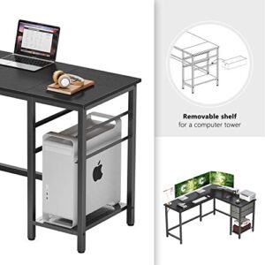 Cubiker L-Shaped Computer Desk, Home Office Corner Desk with Non-Woven Drawer, Sturdy Writing Table, Space-Saving, Easy to Assemble