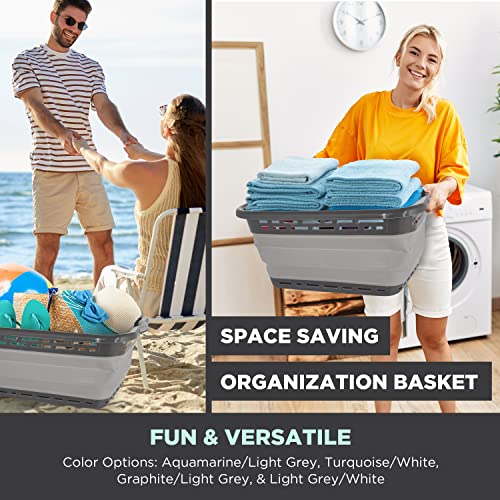 BLACK+DECKER 1 Large 25" Slim Collapsible Laundry Basket - Portable & Space-Saving Basket with Dual Comfort Grip Handles - Ideal for Laundry, Towels, Blankets & More in Small Spaces & Travel, Black