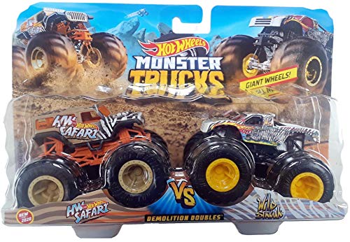 Hot Wheels Monster Trucks Demolition Doubles HW Safari VS Wild Streak 1:64 Scale