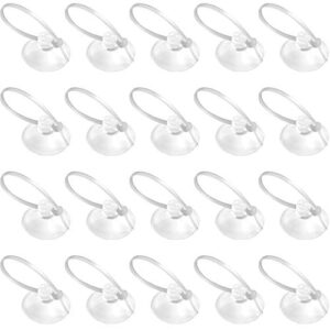 febsnow aquarium suction cups - 20 pack fish tank suction cups aquarium suction cup clip suction hooks with 30 pcs adjustable cable ties for plants, planter, binding moss shrimp nest