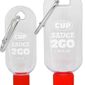 By The Cup Sauce 2 Go Keychains 1.69 Fluid Ounce and 1 Fluid Ounce Empty Mini Sauce Bottles (Sauce Not Included)