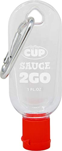 By The Cup Sauce 2 Go Keychains 1.69 Fluid Ounce and 1 Fluid Ounce Empty Mini Sauce Bottles (Sauce Not Included)