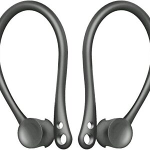 AirFIT Ear Hooks for AirPods Headphones Secure Slide-in Ear Hook Holder Over-Ear Loops | Sport Exercise Accessories for AirPods 1 & 2 or EarPods Earphones Earbuds, Grey, 2 Pair