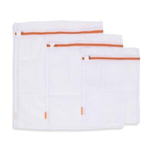 liphontcta premium-quality breathable micro mesh fabric lingerie delicates bra underwear hosiery washing bags white set of 3