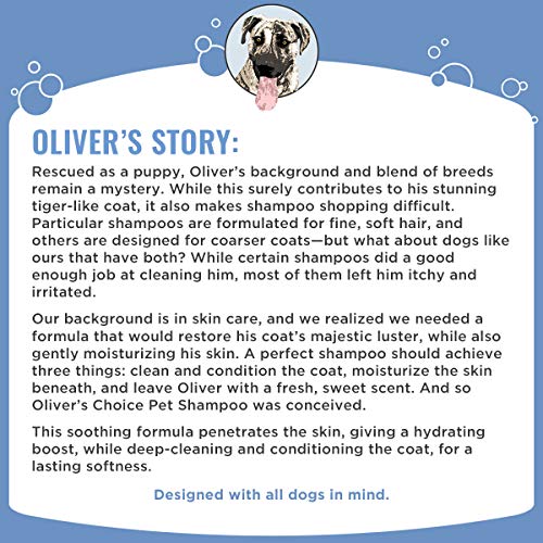 Dog Shampoo with Oatmeal and Aloe. Shea Butter for Smelly Dogs, Puppy Shampoo by Oliver's Choice 14 oz