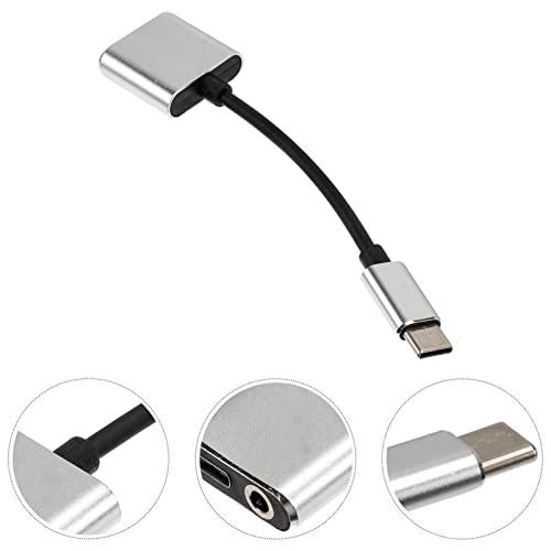 UKCOCO USB-C to 3.5mm Headphone Jack Adapter - Type-C to 3.5mm Audio Adapter, for Stereo, Earphones, Headset, Headphones - Silver