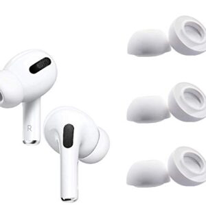 BLLQ Small Size Ear Tips Earbuds Covers Ear Caps Eartips Earpads Compatible with Apple AirPods Pro, Silicone Tips, Fit in Case, 3 Pairs White S