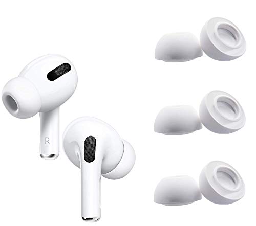 BLLQ Small Size Ear Tips Earbuds Covers Ear Caps Eartips Earpads Compatible with Apple AirPods Pro, Silicone Tips, Fit in Case, 3 Pairs White S